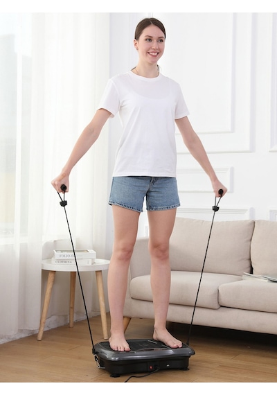 Vibro Vibration Plate Titreşimli Egzersiz Aleti Basen, Karın, Kol Ve Bacak Spor Cihazı Siyah