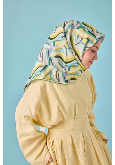 Silk Home Twill İpek Eşarp 11471-40 Lila, Sarı, Butter Yellow
