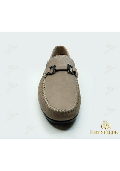 Loafer Nubuk Deri Ayakkabı Bej