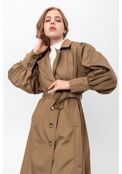 Pastelastore Kadın Balon Kol Yırtmaçlı Düğmeli Kuşaklı Oversize Uzun Mevsimlik Trençkot 2113 Vizon Pastelastore Kadın Balon Kol Yırtmaçlı Düğmeli Kuşaklı Oversize Uzun Mevsimlik Trençkot 2113 Vizon
