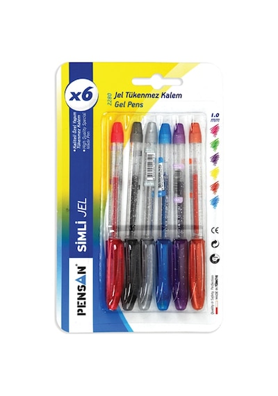 Pensan Tükenmez Kalem Jel Simli 1.0 Mm Eflatun 2280 Çok Renkli