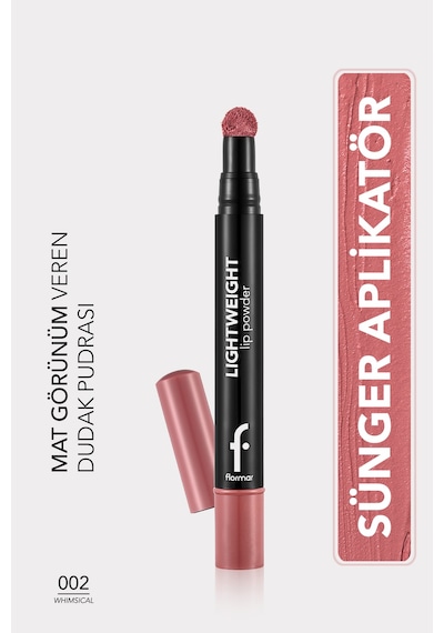 Flormar Lightweight Yarı Transparan & Mat Bitişli Nemlendirici Dudak Pudrası 002 Whimsical