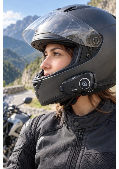 Q28-2x Bluetooth 5.0 Motosiklet İnterkom Kulaklığı 500 M, 2 Kişilik, Ipx6, 1500 Mah, 50 Saat Konuşma - Siyah
