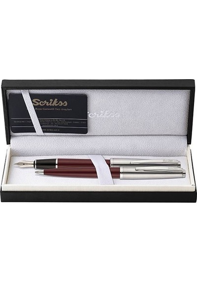 Scrikss 78 Dolma Kalem - Tükenmez Kalem Seti Bordo N11.1052