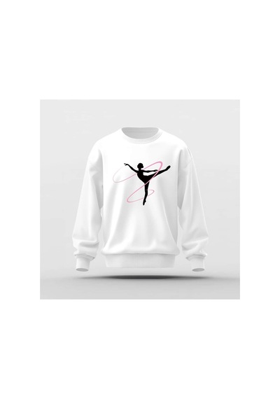 Ada Kostüm Tasarım Gymnastic Girl Basic Sweatshirt beyaz