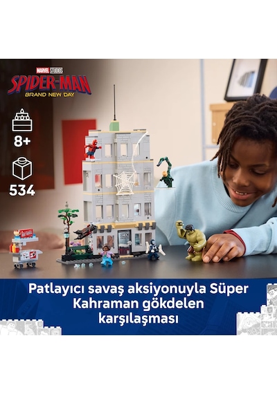 LEGO® ǀ Marvel Örümcek Adam ve Hulk’ın Destansı Çarpışması 76350 - 8+ Yaş için 6 Karakter İçeren Oyuncak Yapım Seti (534 Parça)