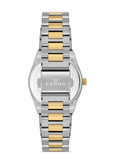Ferro Fl21518awt-d Quartz Çelik Altın/gri 30 Mm Kadın Kol Saati Gri