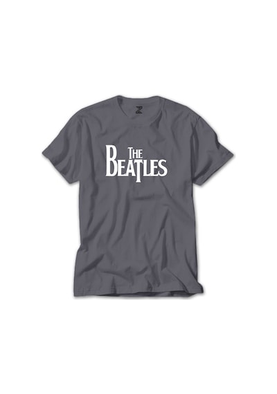 The Beatles Logo Gri Tişört Gri