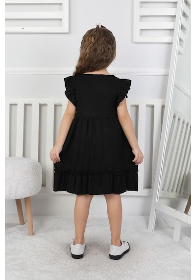 New Kids Kız Çocuk Elbise-90444 Siyah