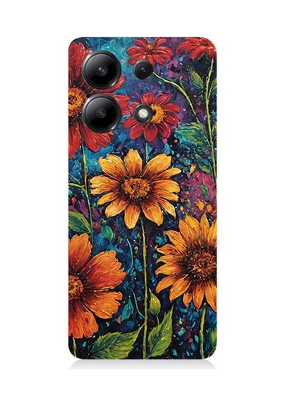 Xiaomi Redmi Note 13 Uyumlu Canlı Bahar Çiçekleri Patlaması Desenli Silikon Kılıf Çok Renkli