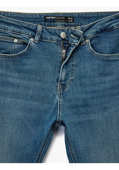 Koton Pamuklu Normal Bel Skinny Fit Jean Pantolon - Michael Jean Orta İndigo 6wam40028nd İndigo Koton Pamuklu Normal Bel Skinny Fit Jean Pantolon - Michael Jean Orta İndigo 6wam40028nd İndigo