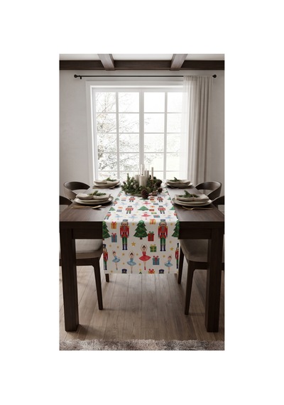 Duck Kumaş Runner 40x150 Cm Yılbaşı Kurşun Asker, Çam Ağacı Ve Hediye Desenli, Su İtici Leke Tutmaz Dekoratif Masa Şeridi Beyaz - 935297500 Beyaz Duck Kumaş Runner 40x150 Cm Yılbaşı Kurşun Asker, Çam Ağacı Ve Hediye Desenli, Su İtici Leke Tutmaz Dekoratif Masa Şeridi Beyaz - 935297500 Beyaz