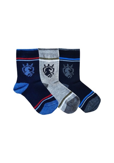 Hepsine Rakip 6lı Erkek Çocuk Soket Çorap Pamuklu Comfort Rahat Sıkmaz KARIŞIK