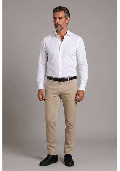 Bisse Beyaz Regular Fit Pamuk İtalyan Gömlek Gmkls092230023 D01