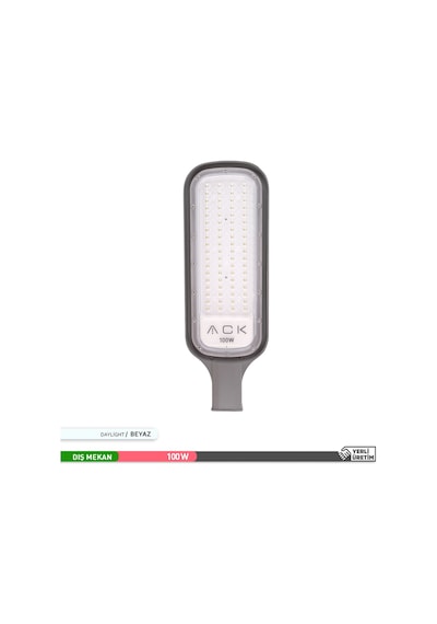 Ack Led Sokak Armatürü Siyah Kasa 6500K Beyaz Işık 100W Siyah