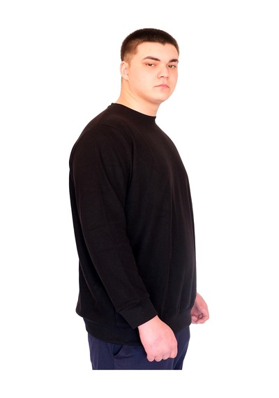 Mode Xl Büyük Beden Erkek Bisiklet Yaka Sweatshirt Selanik U24441 Siyah Siyah