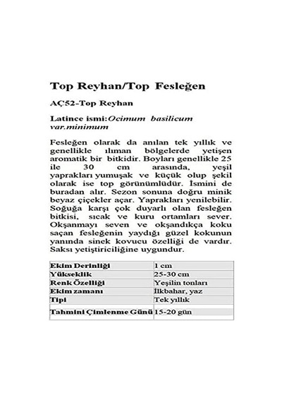 Agrodal Tarım Top Reyhan/top Fesleğen Çiçeği Tohumu