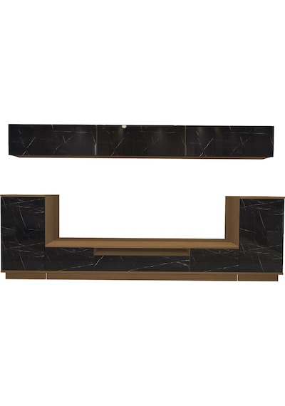 Decoraktiv Trendstyle 9s Mdf Tv Ünitesi Tv Sehpası Ceviz - Siyah Mermer