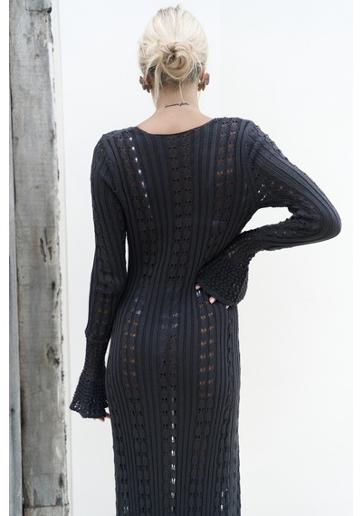 Mai Collection Mai Studios Co. Fiorella Düğmeli Füme Uzun Hırka Çok Renkli