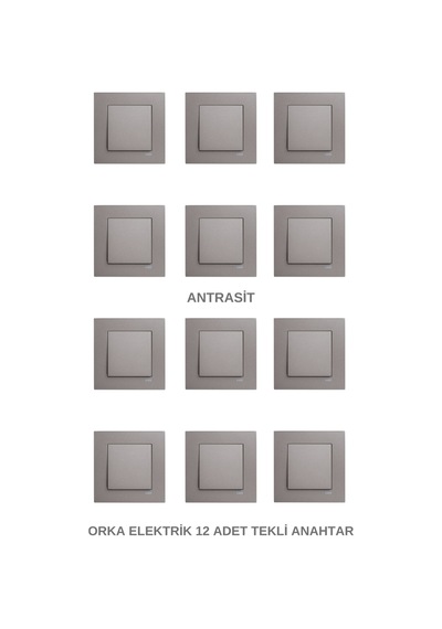 Viko Novella Antrasit Anahtar Priz 12 Adet Çerçeve Dahil
