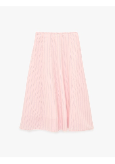 Koton Pamuklu Poplin Kumaş Çan Kesim Çizgili Midi Etek Pınk Strıpe 6sak70287ew Pembe Çizgili Koton Pamuklu Poplin Kumaş Çan Kesim Çizgili Midi Etek Pınk Strıpe 6sak70287ew Pembe Çizgili