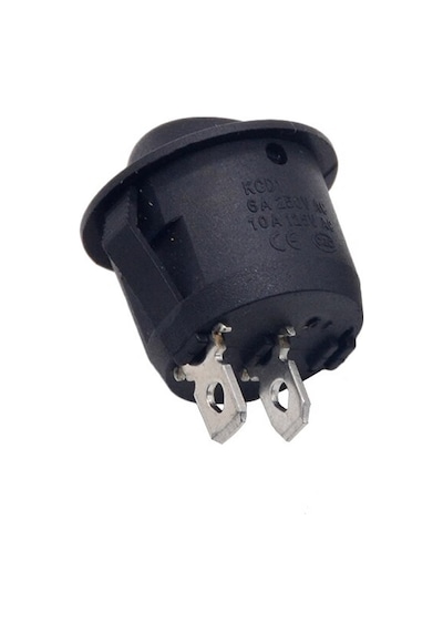 Robizstore-Yuvarlak 2 Pin Anahtar Rocker Switch Mini Buton Kcd1 Siyah Açma