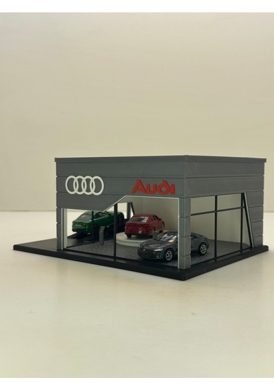 3d Baskı 1/64 Ölçekli Audi Showroom Tasarımlı Diorama Araç Sergileme Garajı