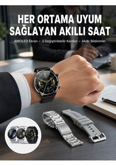 Akıllı Saat Adımsayar Nabız Ölçer Titreşim Özellikli Çağrı Cevaplama Sosyal Medya Yeni Nesil - 8912733432572