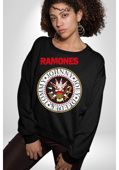 Ramones Punk Müzik Grubu Unisex Siyah Sweatshirt Siyah