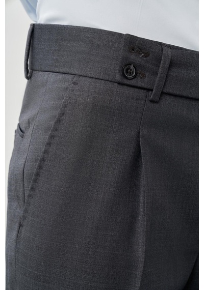 İmza Füme Duble Paça Slim Fit Pantolon 1003245171 Füme