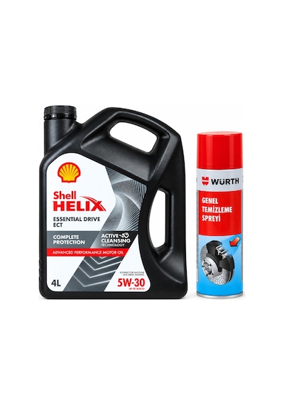 Shell Helix Essentıal Drıve Ect Dpf 5W-30 Motor Yağı 4 L + Würth Balata Spreyi 500 ML
