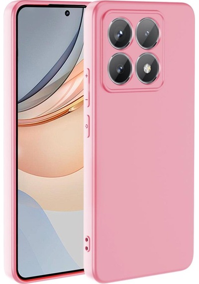 Xiaomi 14t Kılıf Lansman Tasarım İç Yüzeyi Kadife Silikon Pembe