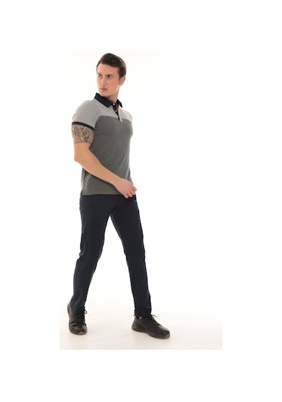 Erkek Polo Yaka T-shirt Takım Antramelanj Lacivert