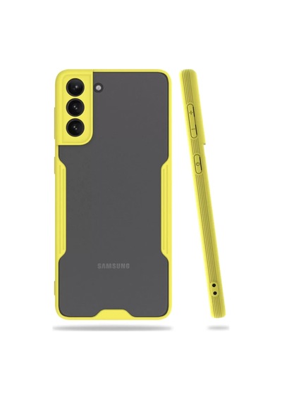 Samsung Uyumlu Galaxy S21 Plus Kılıf Platin Silikon - Sarı Diğer