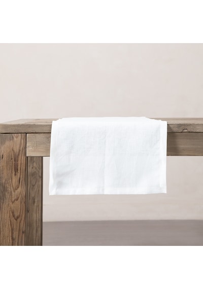Mudo Home Whıtney Keten Runner Beyaz 40x130