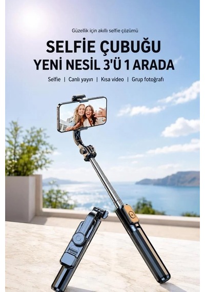 Özel Üretim Çek Cihazı Gezi Tripod Q07 Siyah