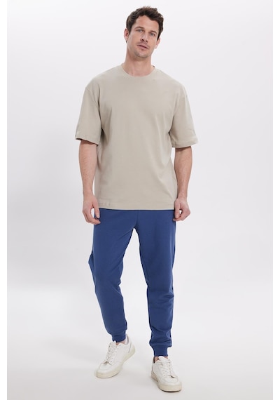 Tudors Erkek Regular Fit Klasik Kesim Beli Bağcıklı Jogger Cepli Lastikli Paça İndigo Eşofman Altı-41765 İndigo