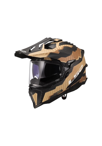 Ls2 Explorer C Karbon Trick Kapalı Kask Kum