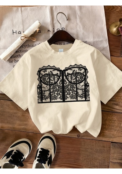 Noıssey Urban Pop Graphic Kadın Tişört Koleksiyonukod 5477 Bej