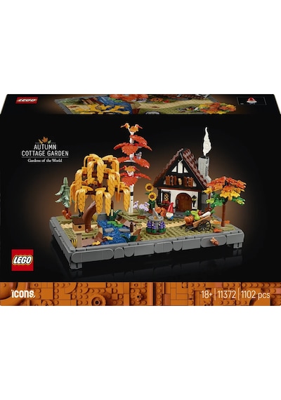 LEGO® Icons Sonbahar Bağ Evi Bahçesi 11372 – Yetişkinler için Mevsimlik Çiçekler İçeren Yaratıcı Model Yapım Seti (1102 Parça)