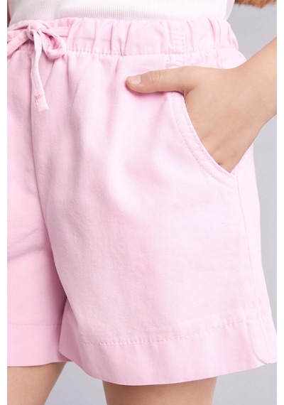 Defacto %100 Pamuk Regular Fıt Elastik Bel Gabardin Pembe Şort Kız Çocuk I0060a826hspn614 Pembe-pn614
