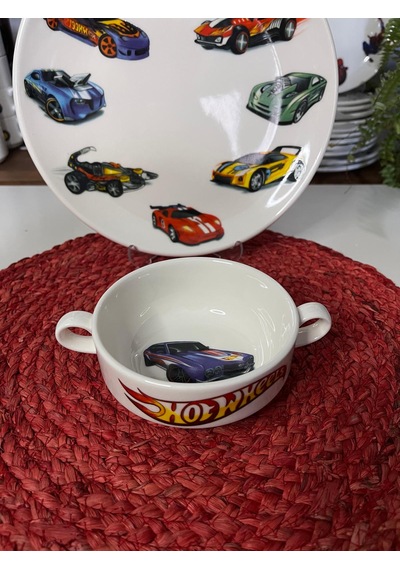 6 Parça Hotwheels Model Çocuk Bebek Yemek Takımı Beslenme Seti Renkli