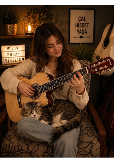 Qcg10cs Elektro Klasik Gitar Ve Seti 3 Bant Ekolayzır Üst Seviye Sahne Performansı Full Aksesuar Hediye Yeni Ürün Natural