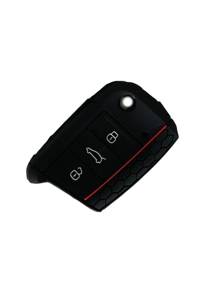 Autohan Keys Volkswagen Golf 7, Polo, Tiguan, Seat, Skoda İçin Siyah Silikon Anahtar Koruma Kılıfı, Petek Desenli