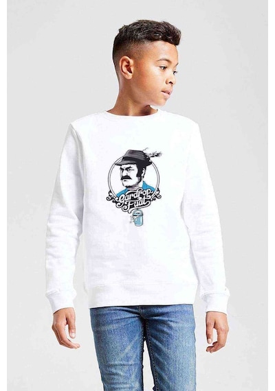 Tshirthane Gardrop Fuat Baskılı Unisex Çocuk Beyaz Sweatshirt Beyaz