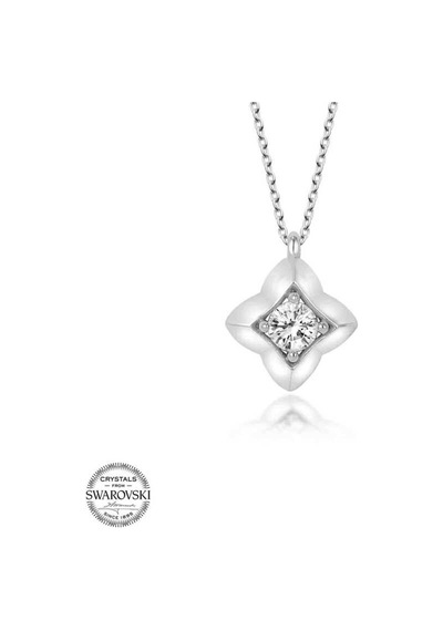 Swarovski Taşlı Gümüş Dörtgen Kadın Kolye (551180759)