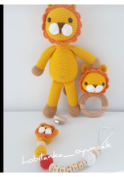 Amigurumi Aslan Yenidoğan Set