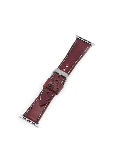 Apple Watch Uyumlu Deri Kordon 42-44-45mm Sm25 Bordo Diğer