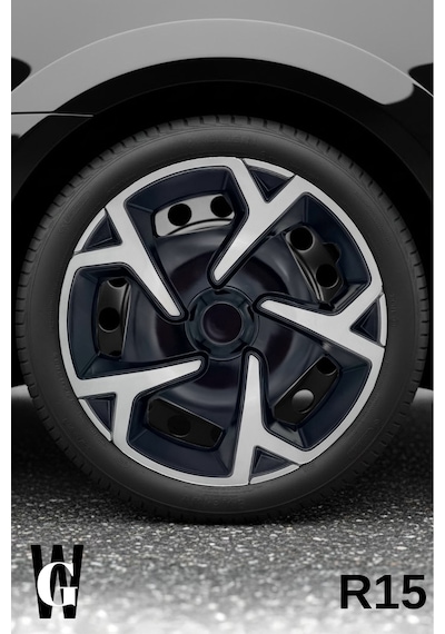 Toyota 15 İnç Jant Kapağı 4 Adet Siyah Gri C104