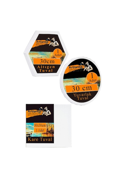 Kare Yuvarlak Ve Altıgen Tuval 30 Cm 1 Paket 30x30 Cm Arkadan Zımbalı Astarlı Resim Tuvali Akrilik Yağlı Boya Altıgen